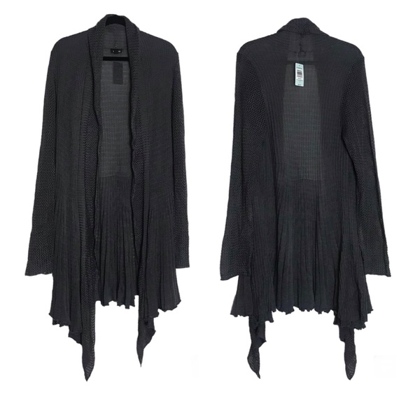 torrid Sweaters - Torrid Womens Gray Open Knit Waterfall Open Front Duster Cardigan Size 2 2X Goth